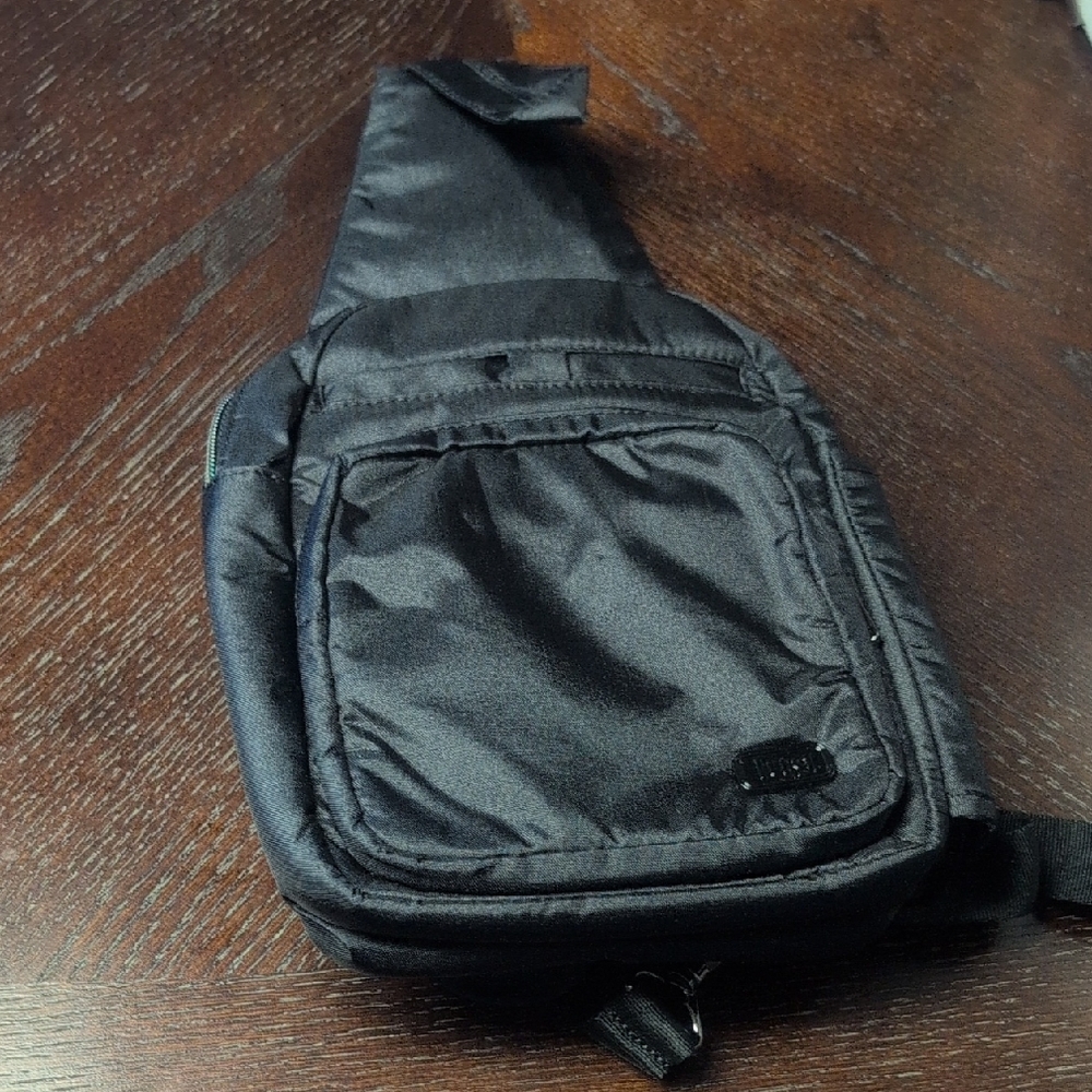 Gently Used Once Lug Archer In Black!! Black Sling Bag.